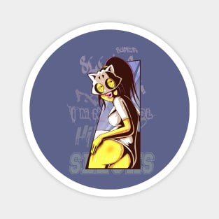 Dope Slluks dancing girl character looking for trouble drawing Magnet